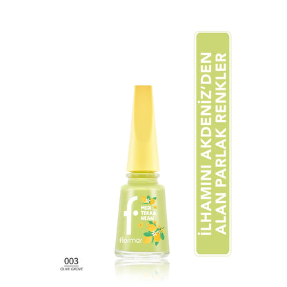 Flormar Mediterranean Intense Pigment Shiny Finish Nail Polish 003 Olive Grove