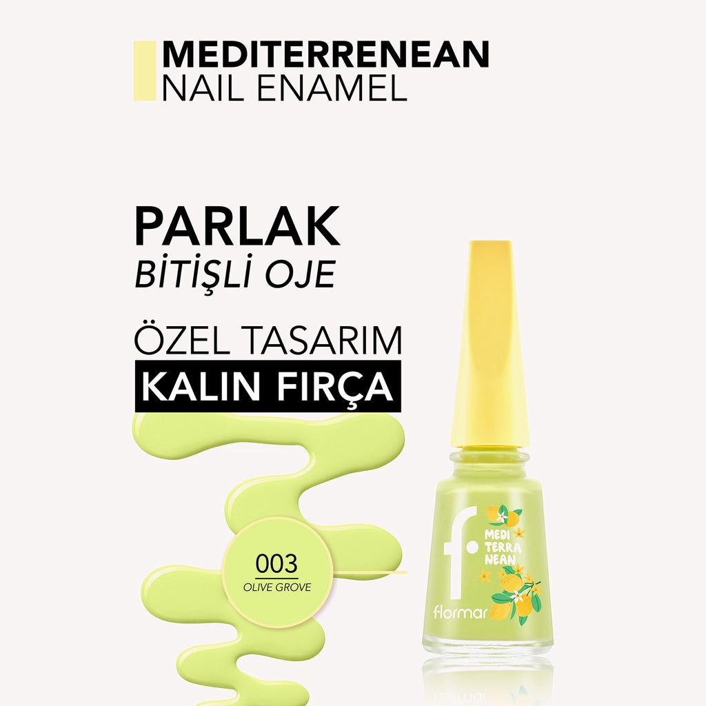 Flormar Mediterranean Intense Pigment Shiny Finish Nail Polish 003 Olive Grove