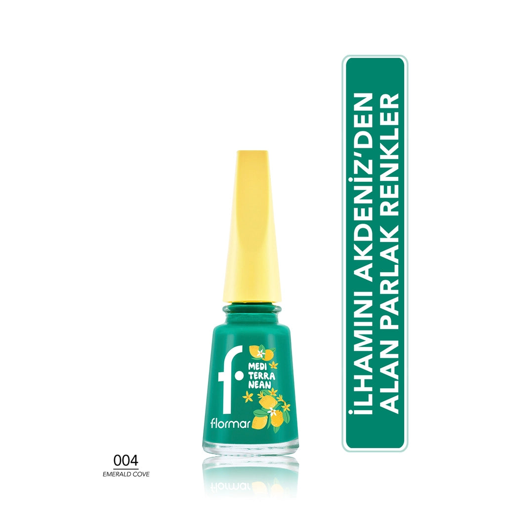 Flormar Mediterranean Intense Pigment Shiny Finish Nail Polish 004 Emerald Cove