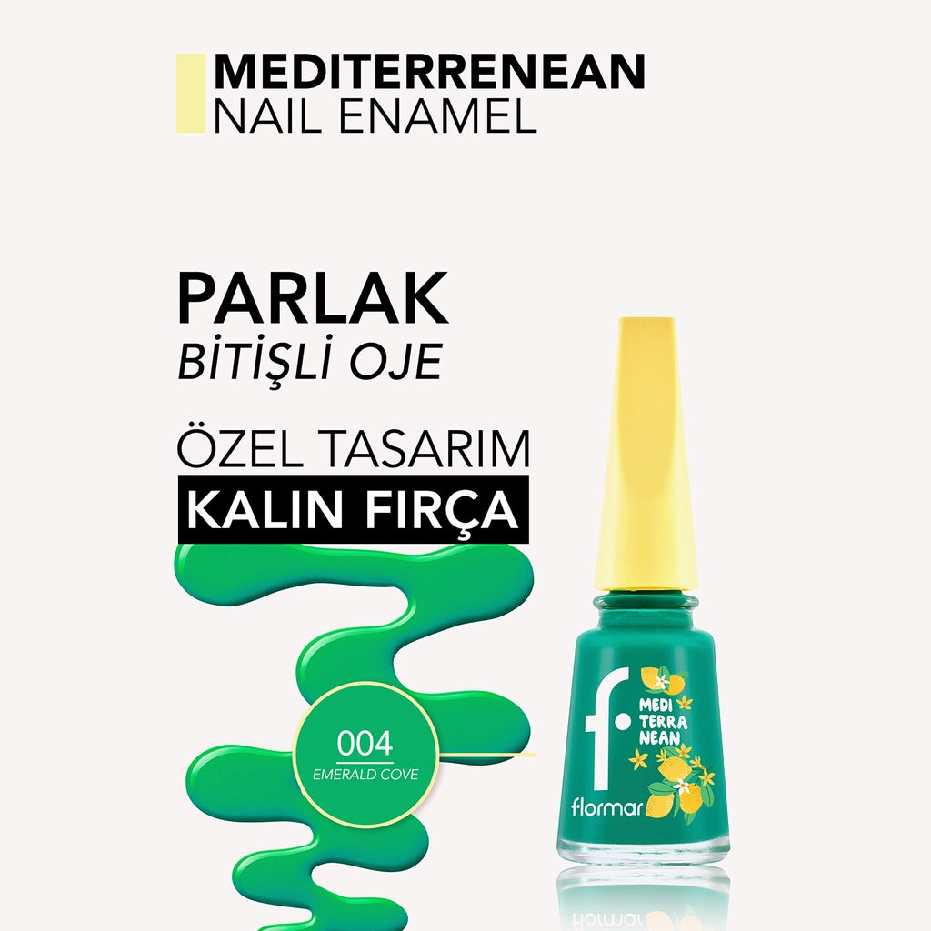 Flormar Mediterranean Intense Pigment Shiny Finish Nail Polish 004 Emerald Cove
