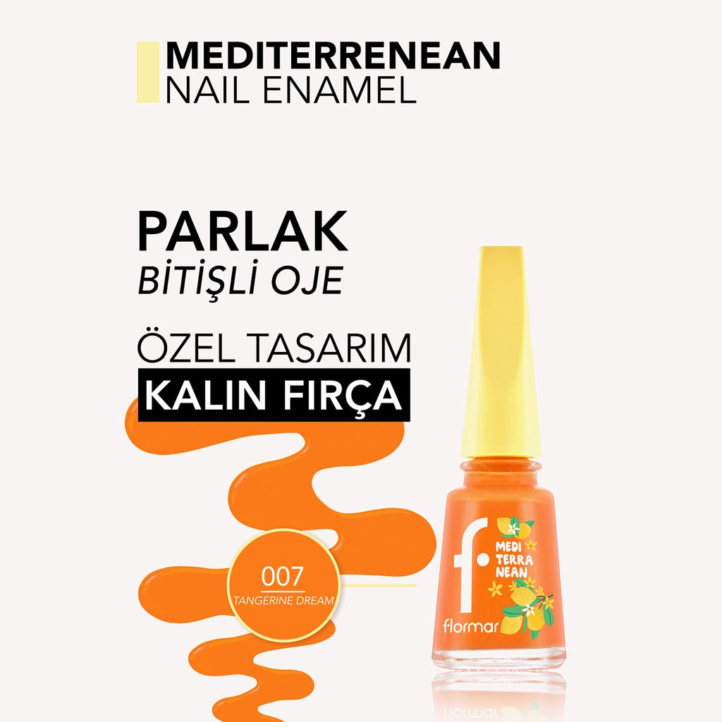 Flormar Mediterranean Intense Pigment Shiny Finish Nail Polish 007 Tangerine Dream
