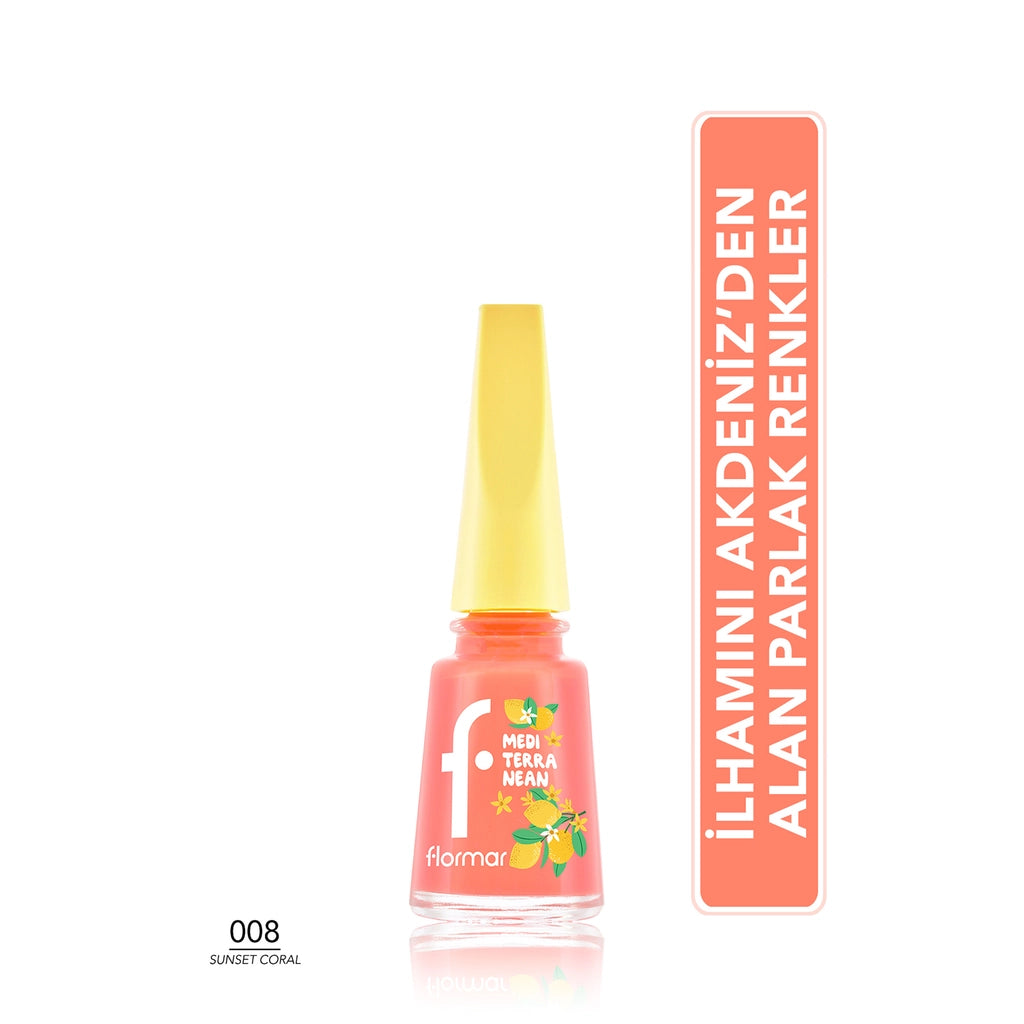 Flormar Mediterranean Intense Pigment Shiny Finish Nail Polish 012 Flamingo Fiesta