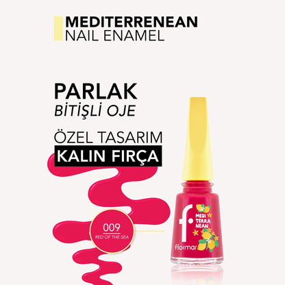 Flormar Mediterranean Intense Pigment Shiny Finish Nail Polish 009 Red of the Sea