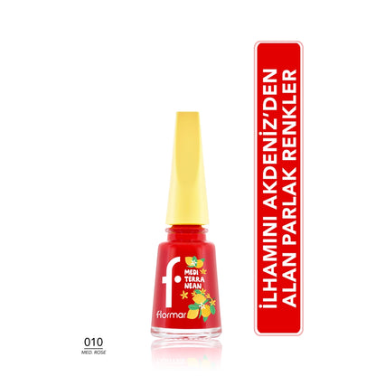 Flormar Intense Mediterranean Pigment Glossy Finish Nail Polish 008 Sunset Coral