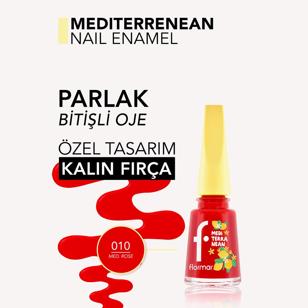 Flormar Mediterranean Intense Pigment Shiny Finish Nail Polish 010 Mediterranean Rose