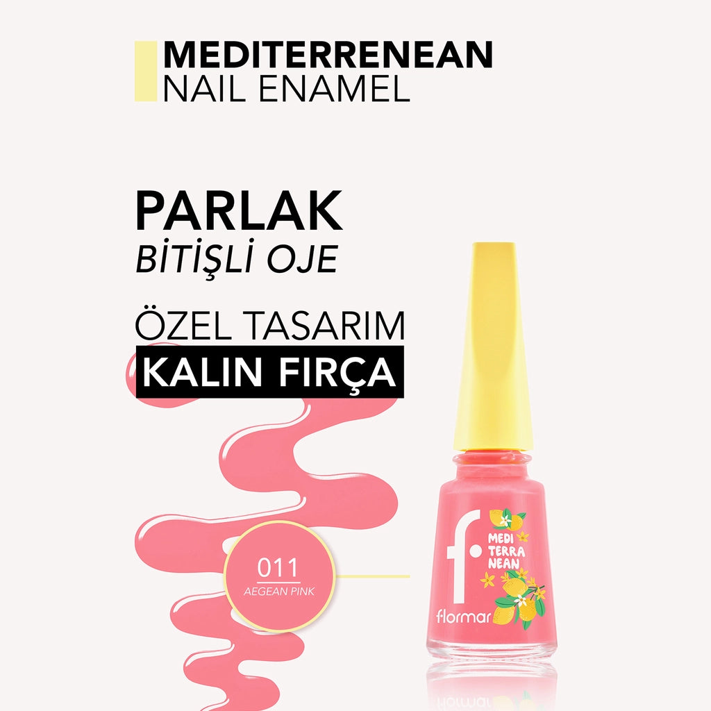 Flormar Mediterranean Intense Pigment Shiny Finish Nail Polish 011 Aegean Pink