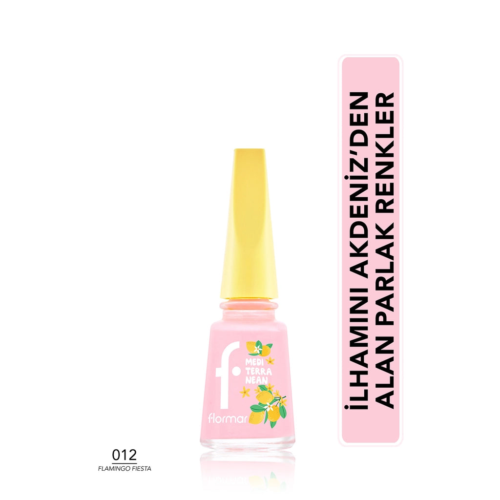 Flormar Mediterranean Intense Pigment Shiny Finish Nail Polish 012 Flamingo Fiesta