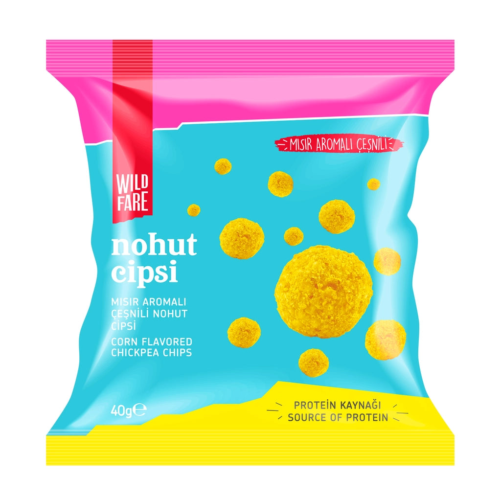 Wildfare Corn Flavored Seasoned Chickpea Chips 40 gr