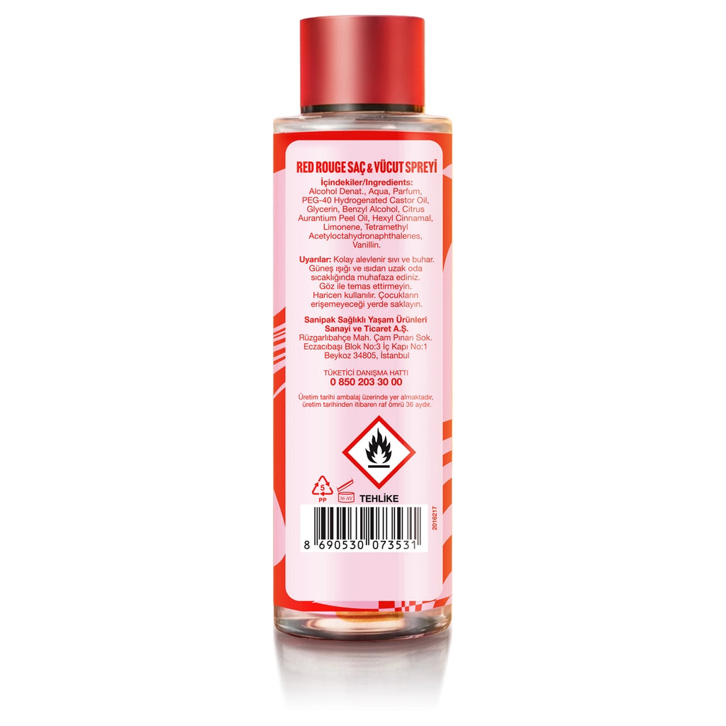 Selin Lumiere Body Spray Red Rouge 200 ml