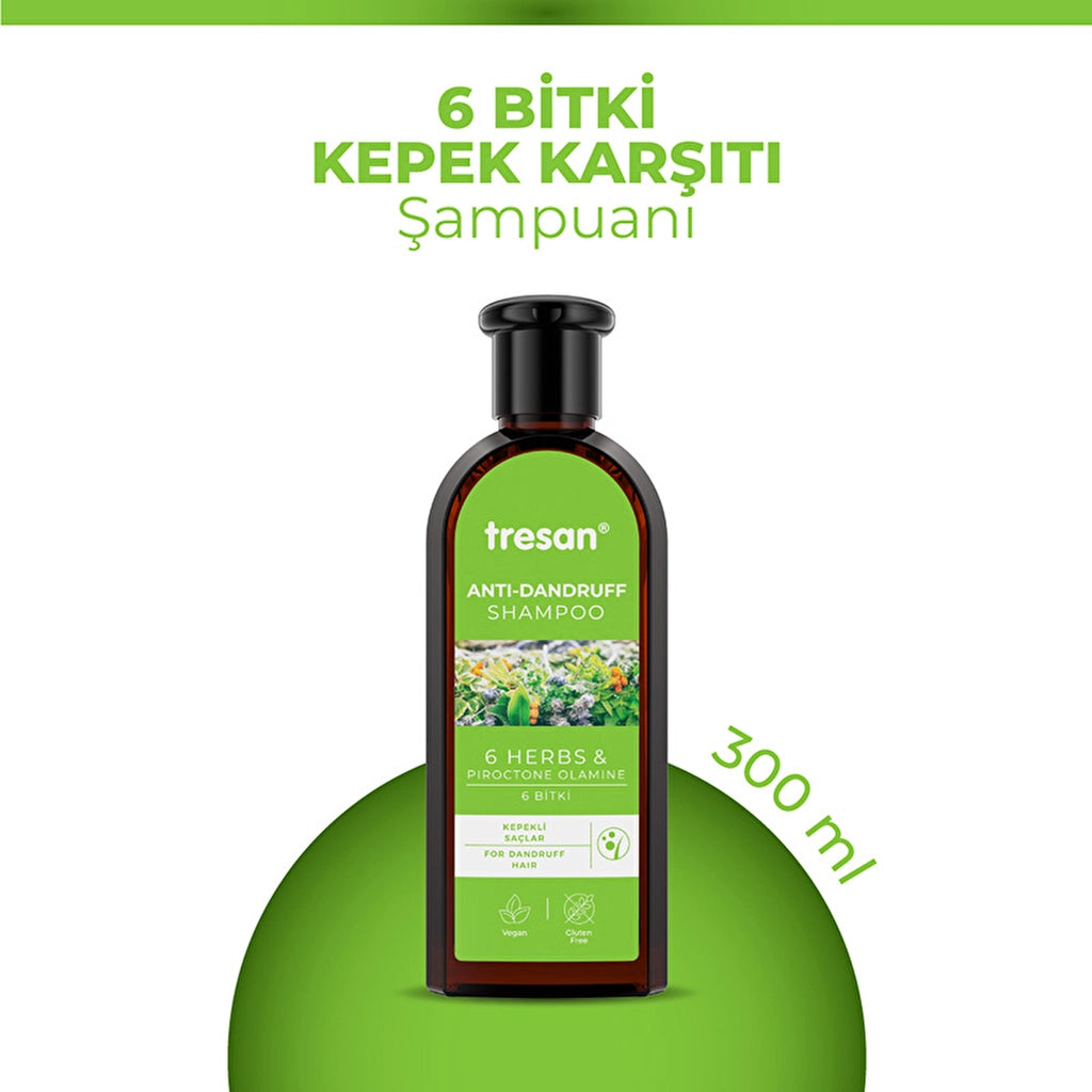 Tresan 6 Plants Anti-Dandruff Care Shampoo 300 ml