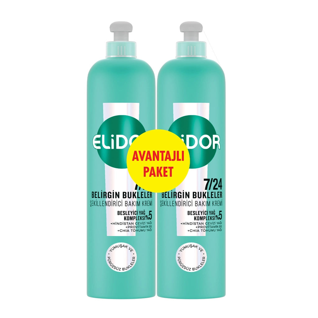 Elidor Defined Curls 24/7 Styling Hair Care Cream 240 ml x 2