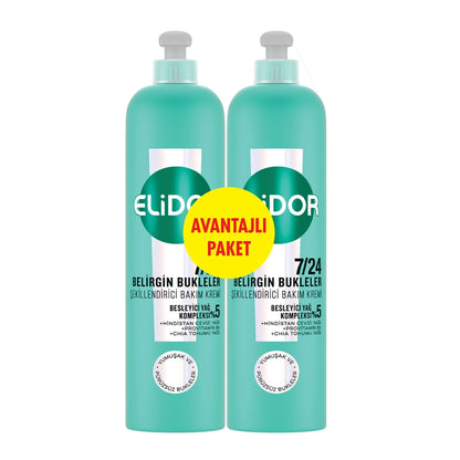 Elidor Defined Curls 24/7 Styling Hair Care Cream 240 ml x 2