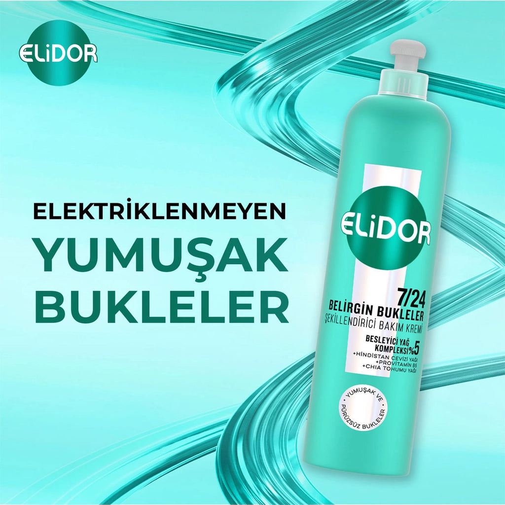 Elidor Defined Curls 24/7 Styling Hair Care Cream 240 ml x 2