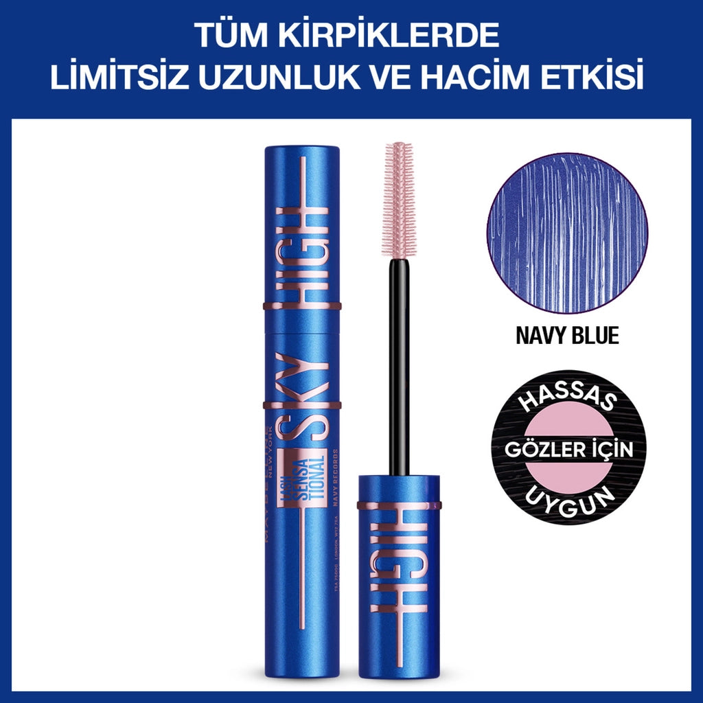 Maybelline New York Lash Sensational Sky High Mascara Navy Blue Blue Mascara