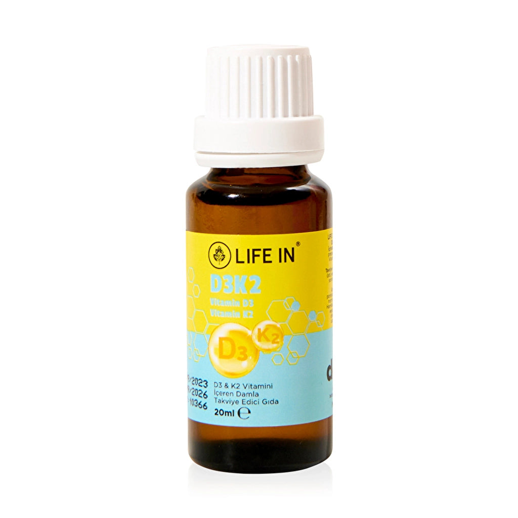 Life In Drops Containing Vitamin D3 + K2 Food Supplement 20 ml