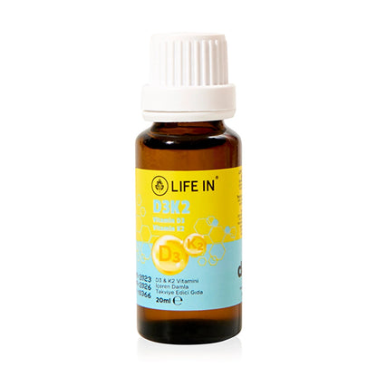 Life In Drops Containing Vitamin D3 + K2 Food Supplement 20 ml