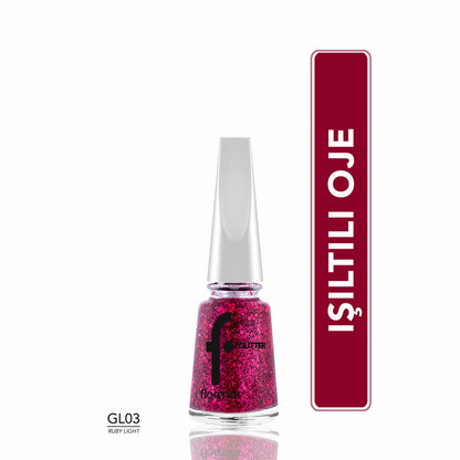 Flormar Glitter Translucent Glitter Nail Polish GL36 Blackstar
