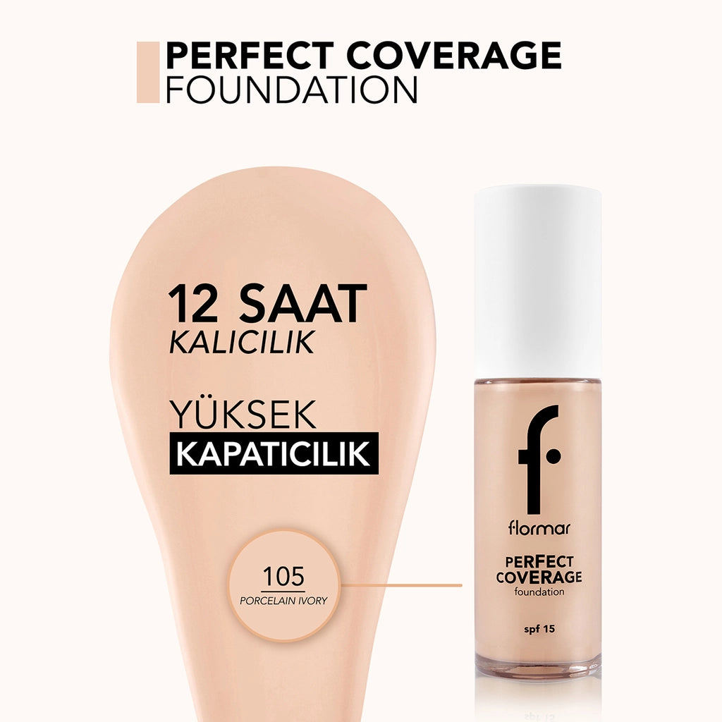 Flormar Perfect Coverage Foundation 105 Porcelain Ivory
