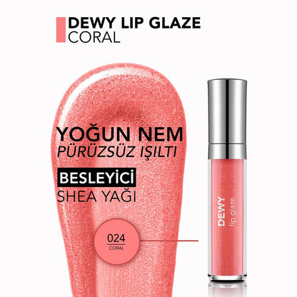 Flormar Dewy Lip Glaze Lip Gloss 024 Coral