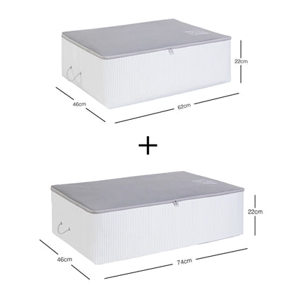 Ocean Home Set of 2 Gray Color Stuff &amp; Things Storage Box