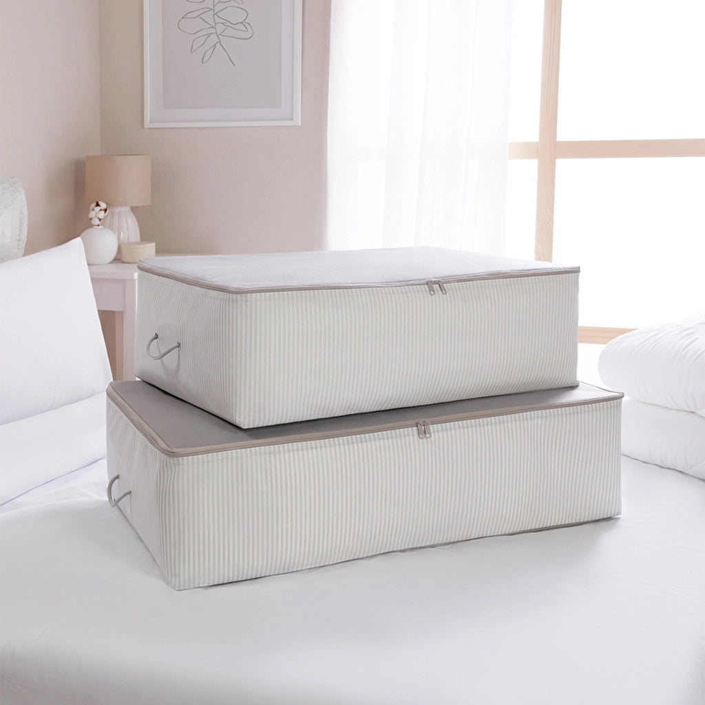 Ocean Home Set of 2 Gray Color Stuff &amp; Things Storage Box