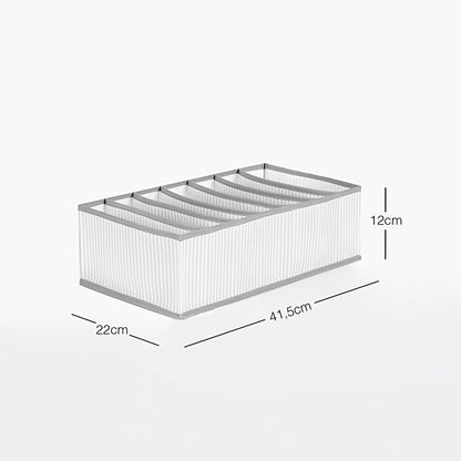 Ocean Home 7-Compartment Gray Striped Drawer Organizer 22 x 41.5 x 12 cm