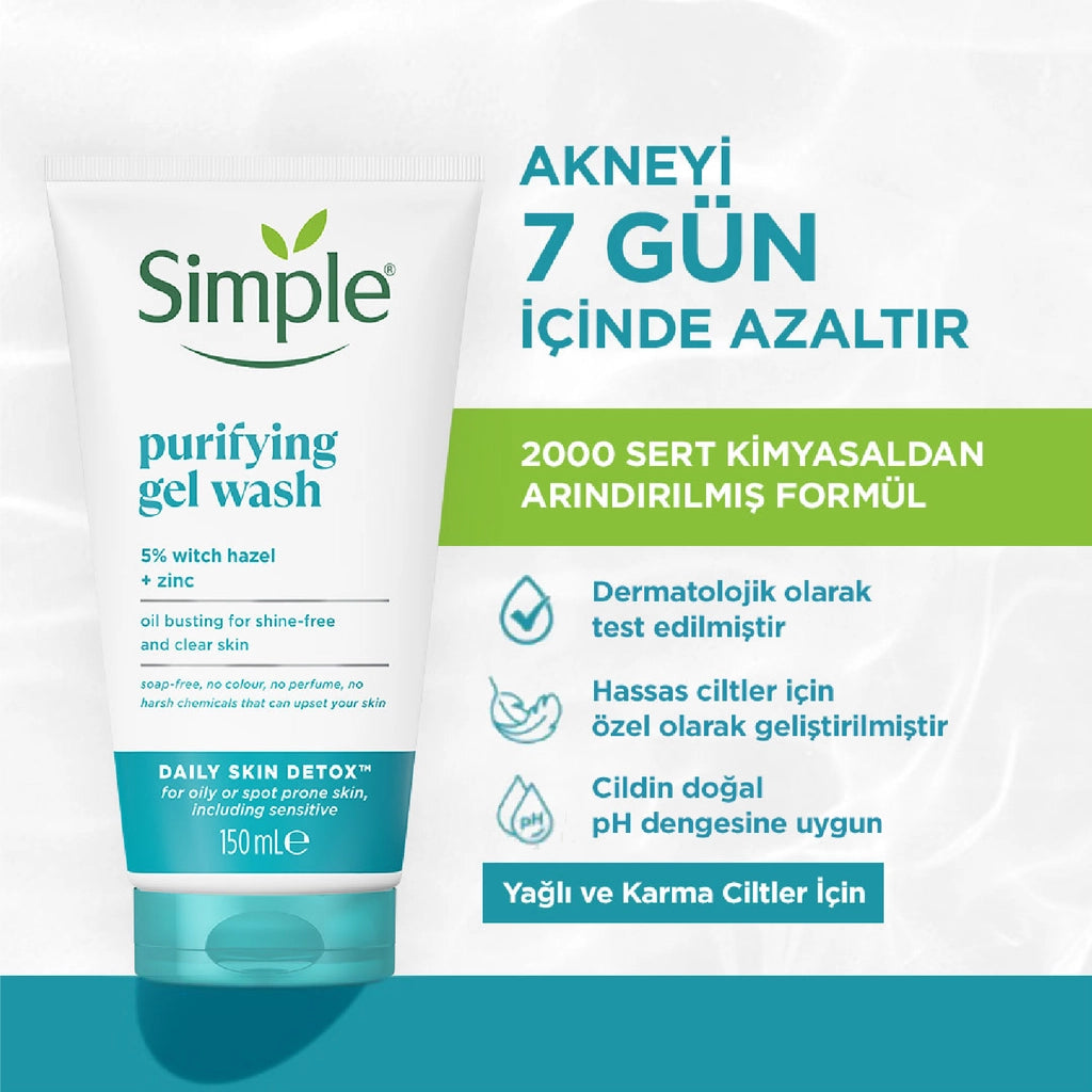 Simple Daily Skin Detox Purifying Facial Cleansing Gel 150 ml