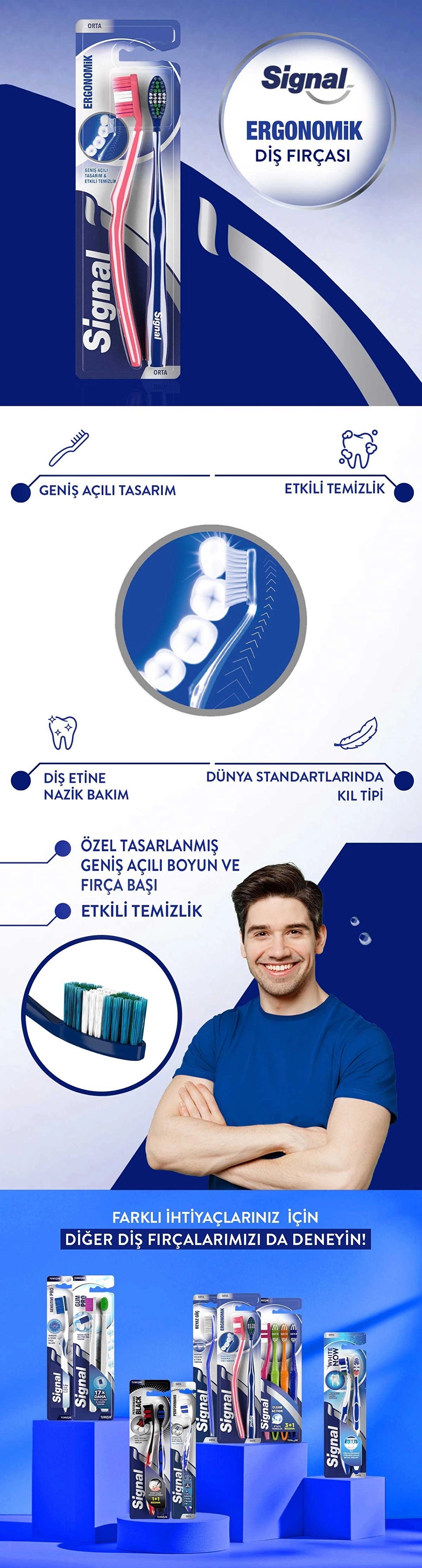 Signal Ergonomic Toothbrush 1+1 (Medium)
