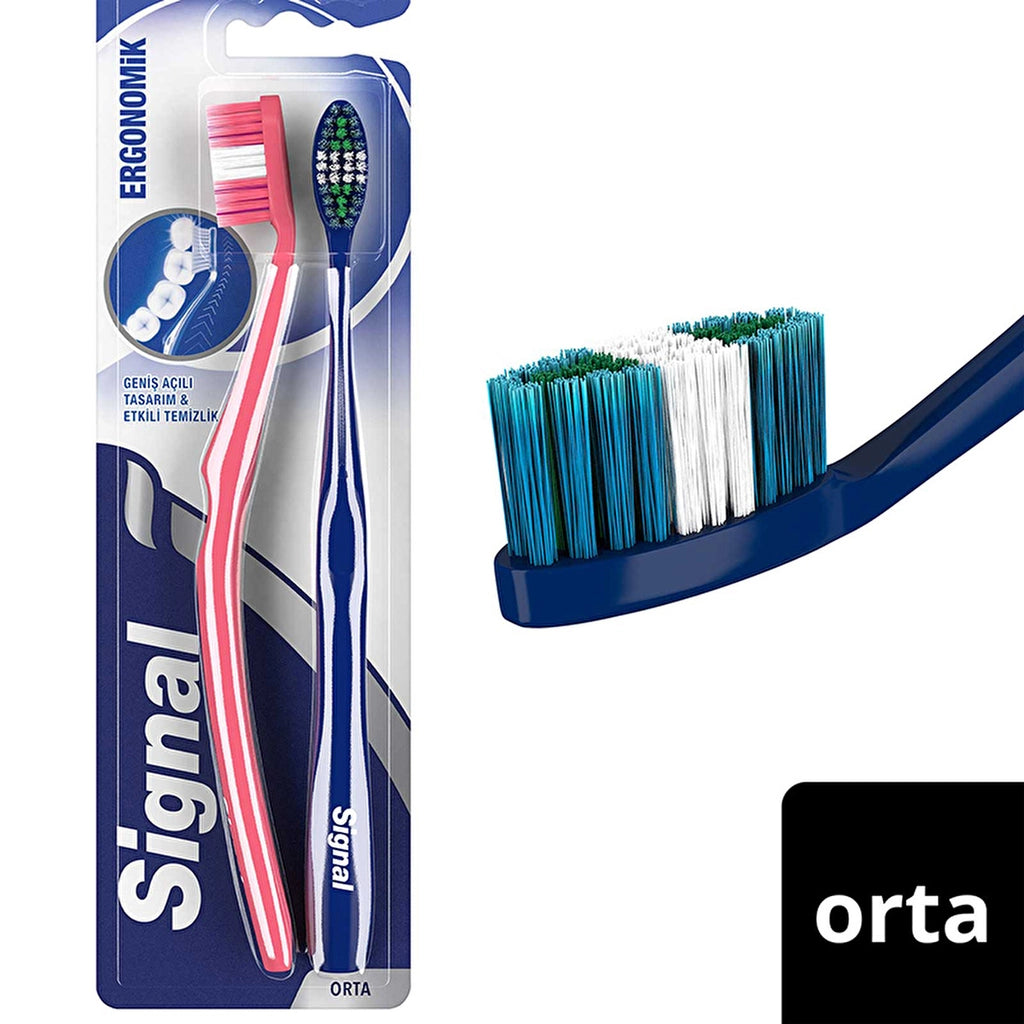 Signal Ergonomic Toothbrush 1+1 (Medium)
