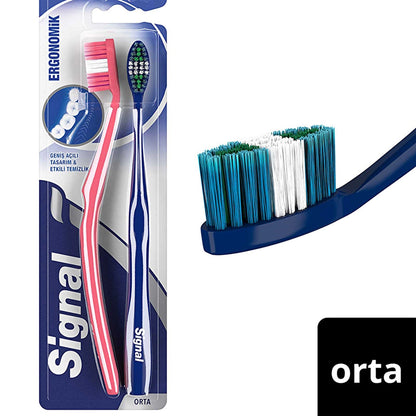 Signal Ergonomic Toothbrush 1+1 (Medium)
