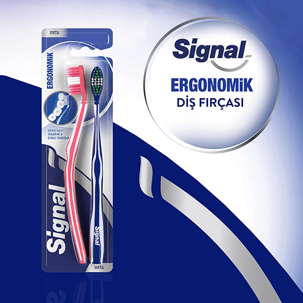 Signal Ergonomic Toothbrush 1+1 (Medium)