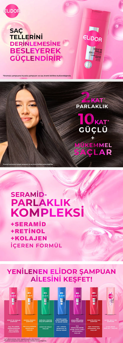 Elidor Shampoo and Conditioner Strong and Shiny 400 ml