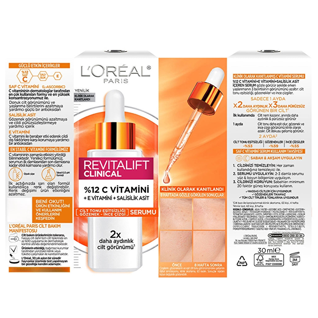 Loreal Paris Revitalift Clinical 12% Pure Vitamin C Brightening Serum 30 ml