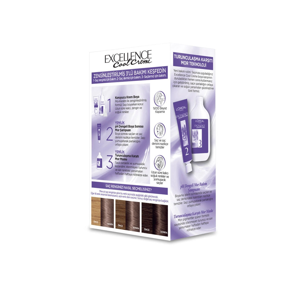 Loreal Paris Excellence Cool Creme Hair Dye 7.11 Extra Ashy Auburn