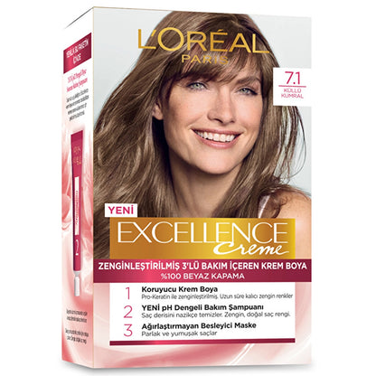 Loreal Paris Excellence Creme Hair Dye - 7.31 Honey Foam
