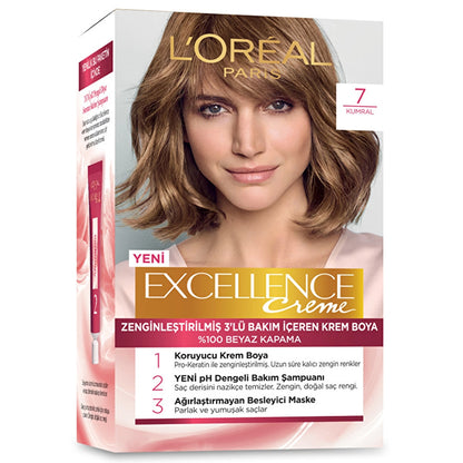 Loreal Paris Excellence Creme Hair Dye - 7 Auburn