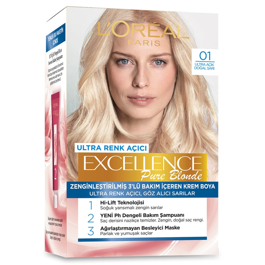 Loreal Paris Excellence Pure Blonde Hair Dye - 01 Ultra Light Natural Blonde