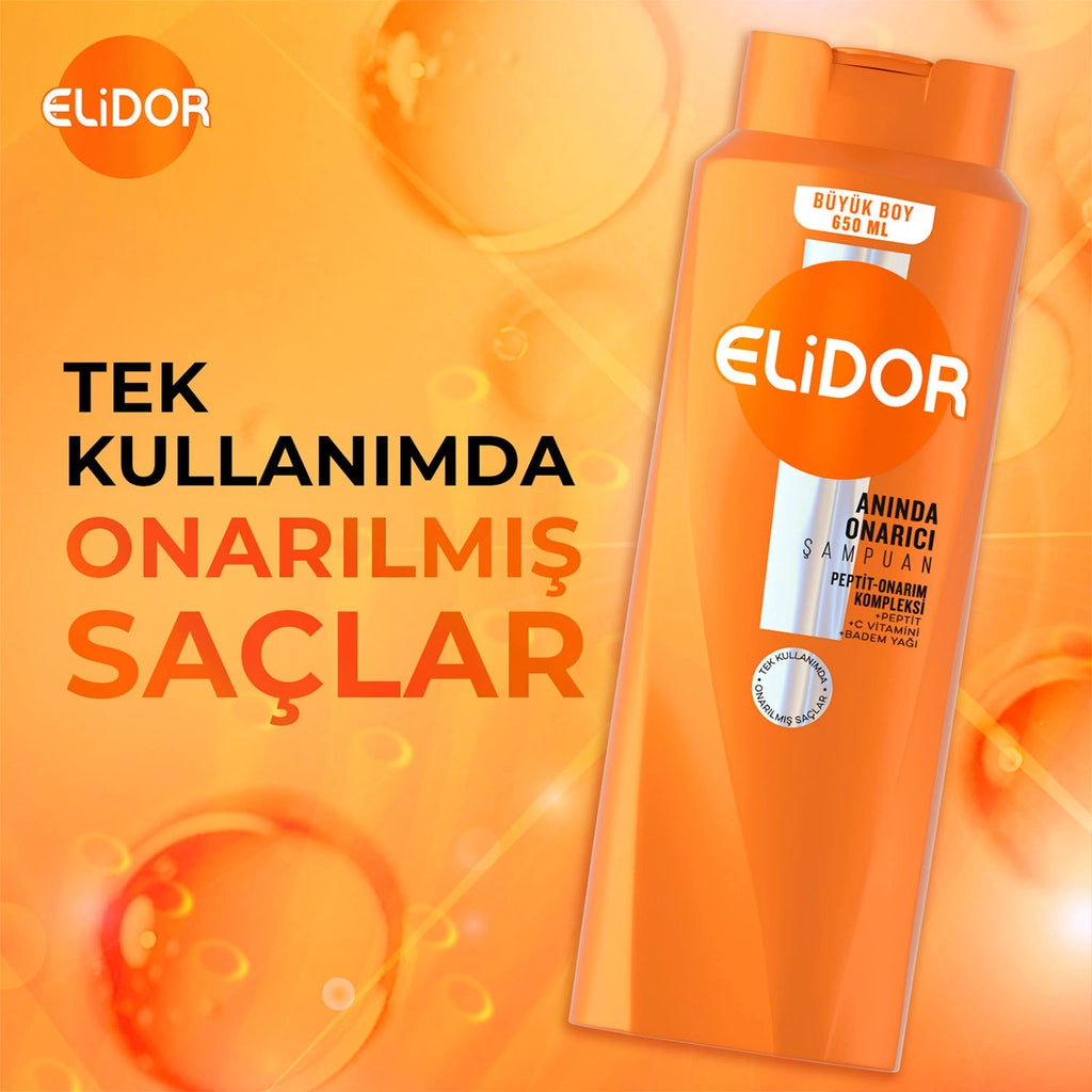 Elidor Superblend Hair Care Shampoo Instant Repair Care Vitamin C Keratin Ceramide 650 ml