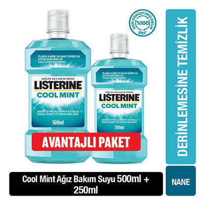 Listerine Cool Mint Oral Care Water 500 ml + 250 ml