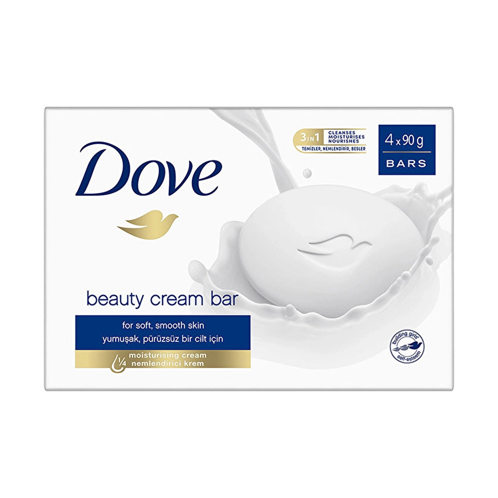 Dove Beauty Cream Bar Original Moisturizing Cream Soap for Soft and Smooth Skin 90 gr x 4