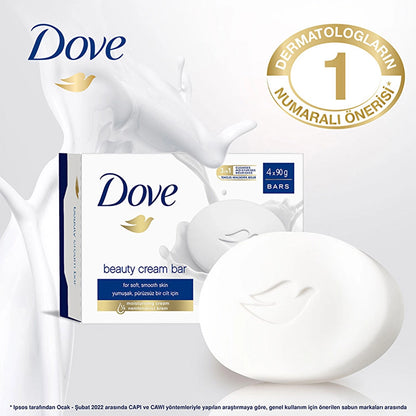 Dove Beauty Cream Bar Original Moisturizing Cream Soap for Soft and Smooth Skin 90 gr x 4