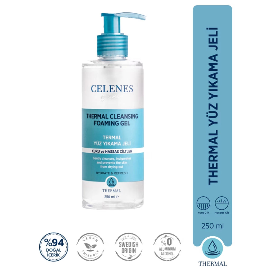 Celenes Thermal Moisturizing and Revitalizing Facial Cleansing Gel Dry and Sensitive Skin 250 ml