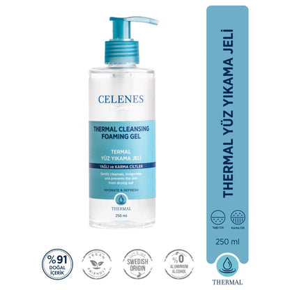 Celenes Thermal Moisturizing and Revitalizing Facial Cleansing Gel for Oily and Combination Skin 250 ml