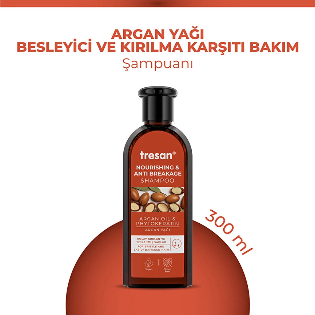 Tresan Argan Oil &amp; Phytokeratin Nourishing and Anti-Breakage Care Shampoo 300 ml