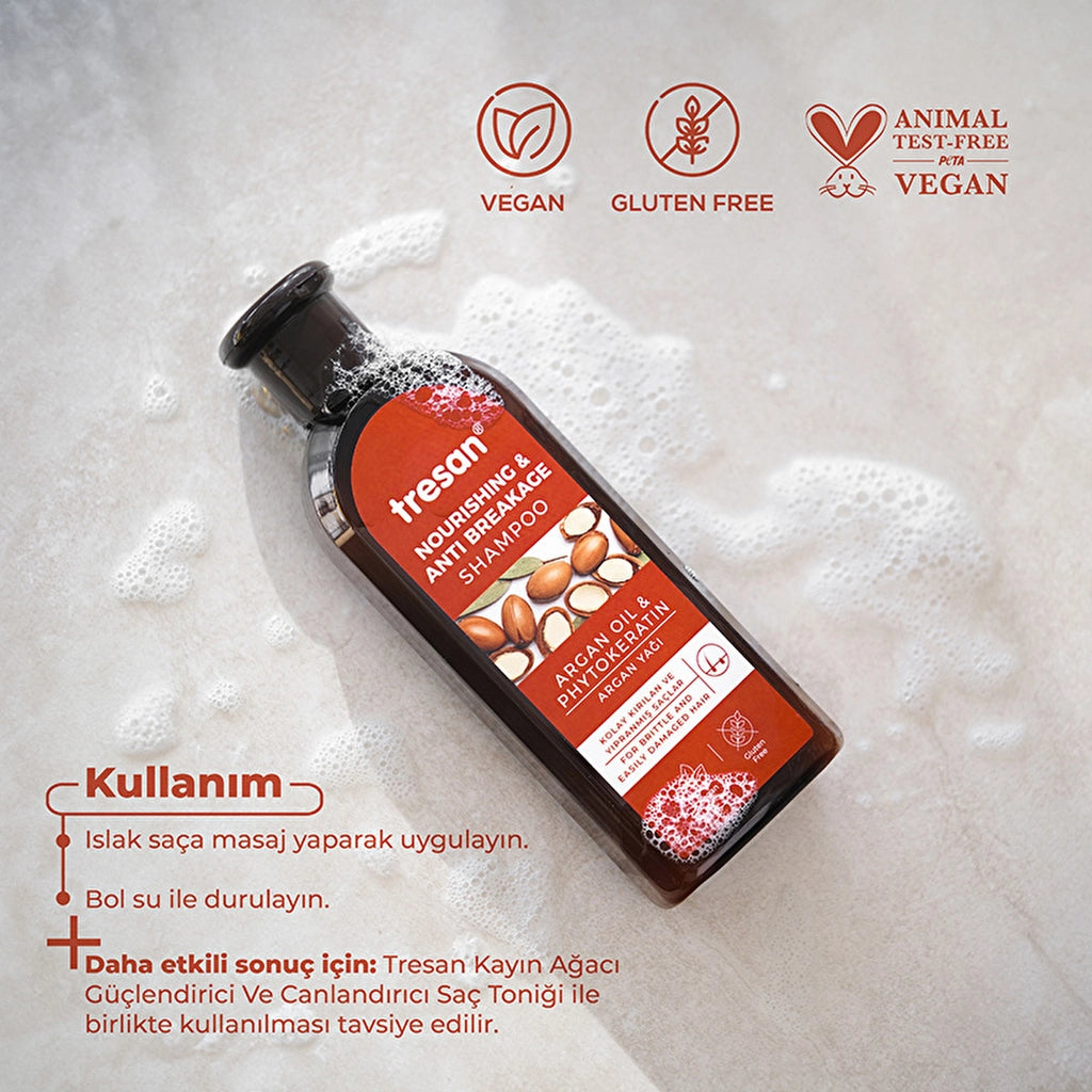 Tresan Argan Oil &amp; Phytokeratin Nourishing and Anti-Breakage Care Shampoo 300 ml