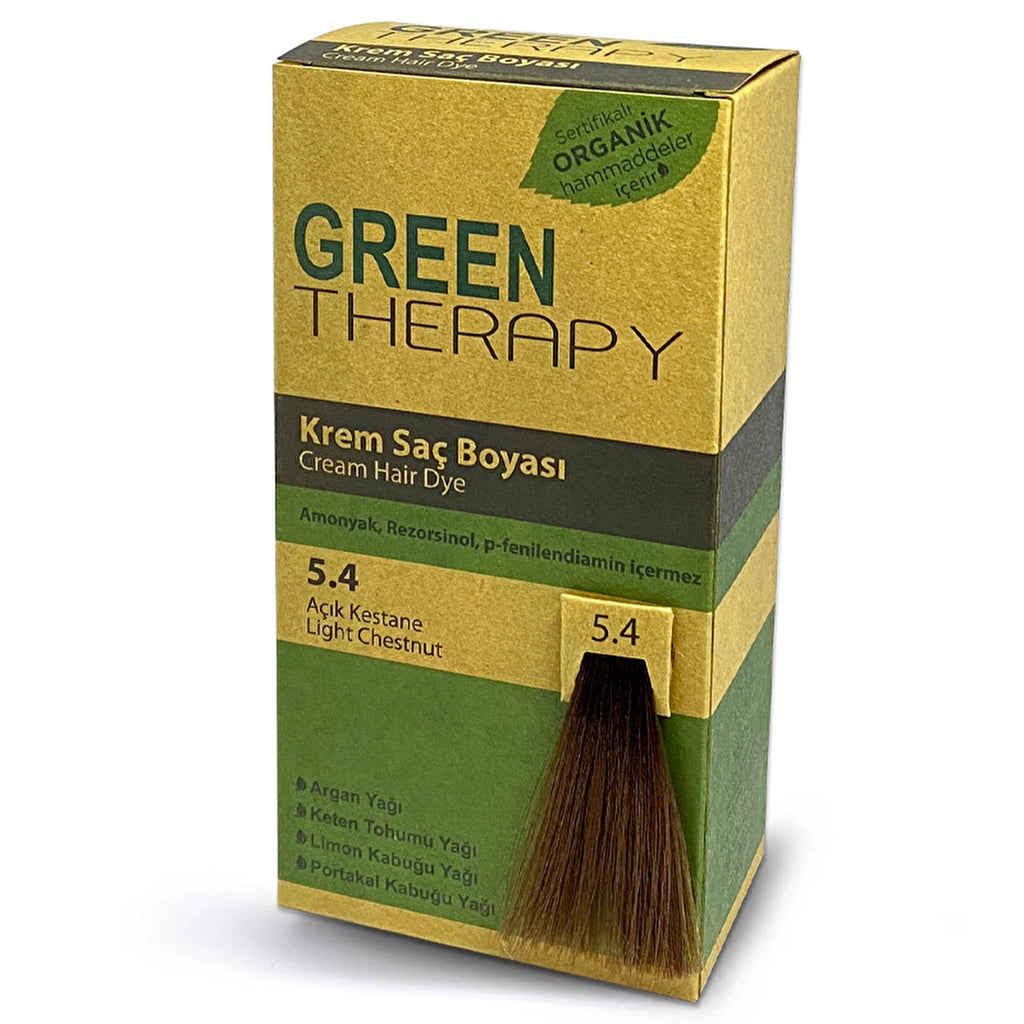 Green Therapy Cream Hair Dye 5.4 Light Chestnut
