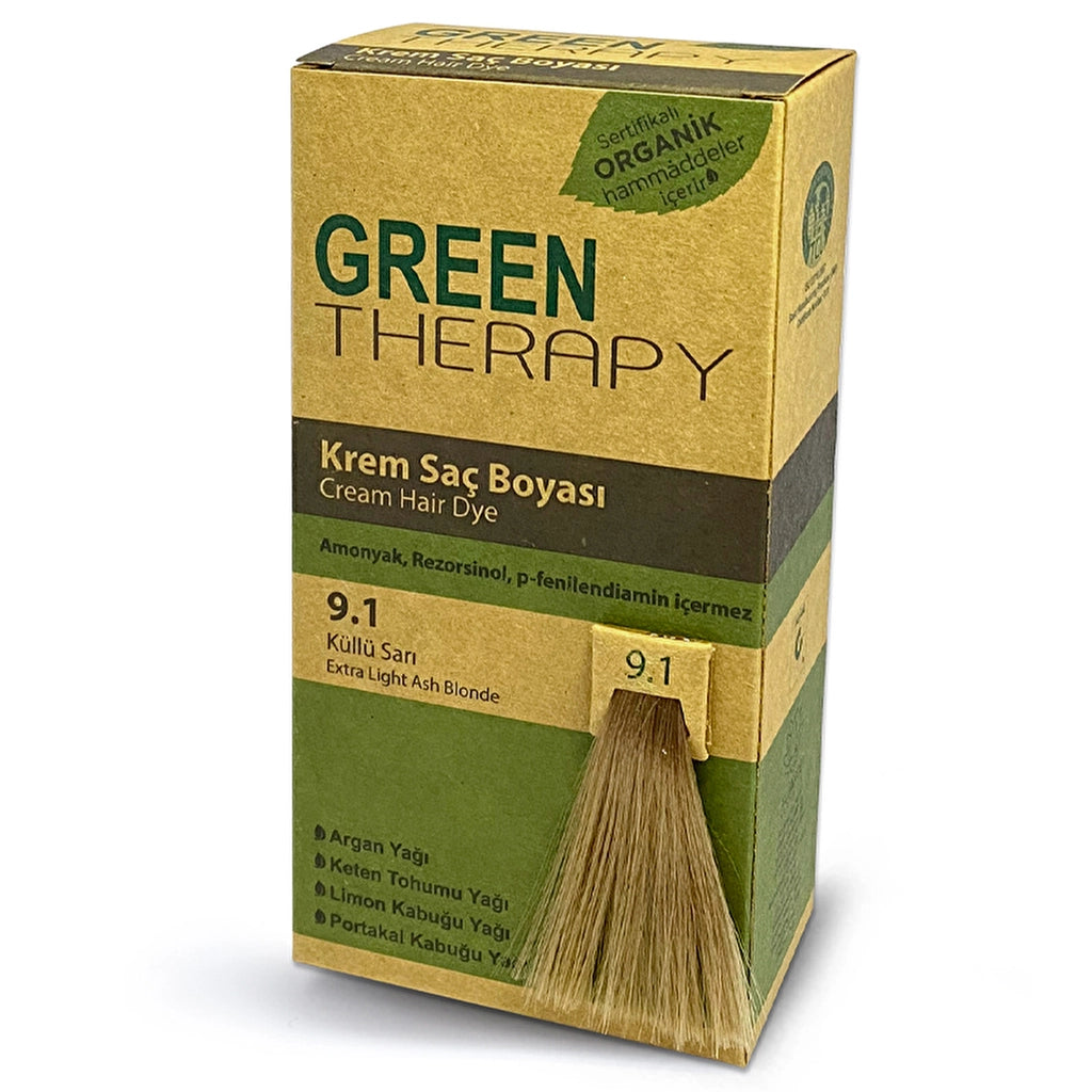 Green Therapy Cream Hair Dye 9.1 Ash Blonde