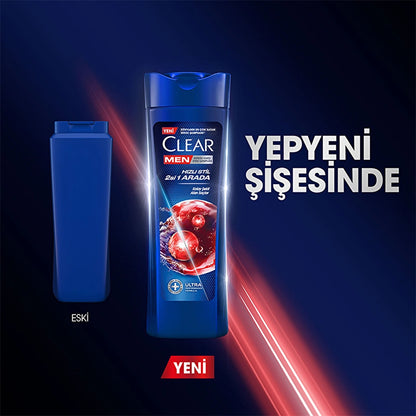 Clear Men Effective Shampoo Against Dandruff Quick Style 2 in 1 Easily Shapeable Hair 350 ml