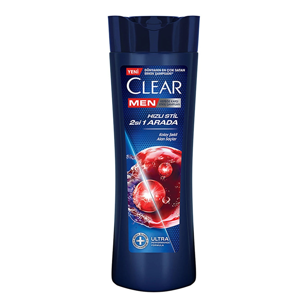 Clear Men Effective Shampoo Against Dandruff Quick Style 2 in 1 Easily Shapeable Hair 350 ml