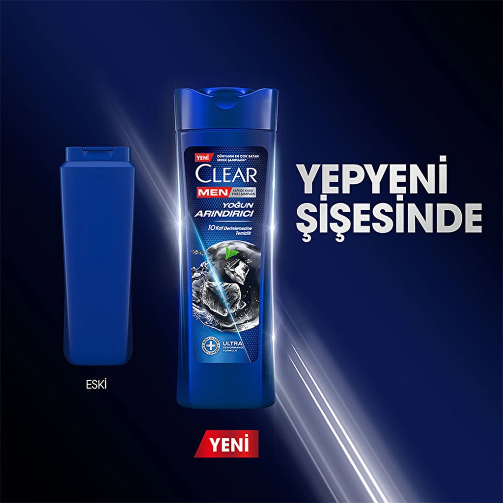 Clear Men Effective Anti-Dandruff Shampoo with Intensive Purifying Charcoal 350 ml